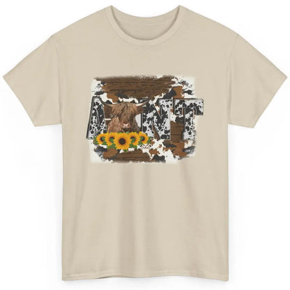 Cowhide Highland Cow Aunt Cow Western Country Heifer Auntie Classic Unisex T-Shirt