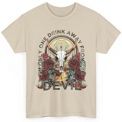 Desert Skull One Drink Away From The Devil Western Country Classic Unisex T-Shirt