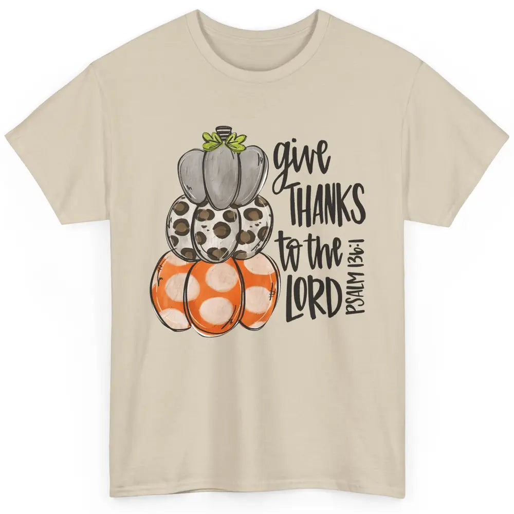 Retro Pumpkin Give Thanks To The Lord Christian Thanksgiving Classic Unisex T-Shirt