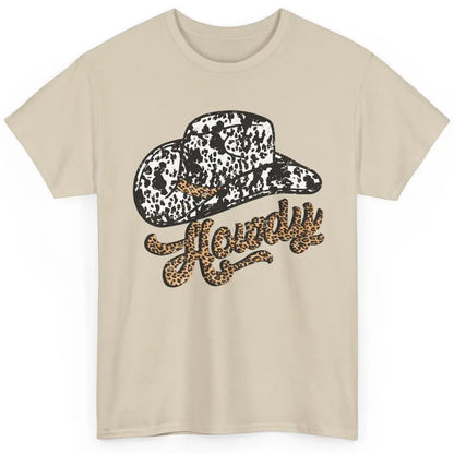 Vintage Leopard Cowboy Hat Howdy Western Country Cowgirls Classic Unisex T-Shirt