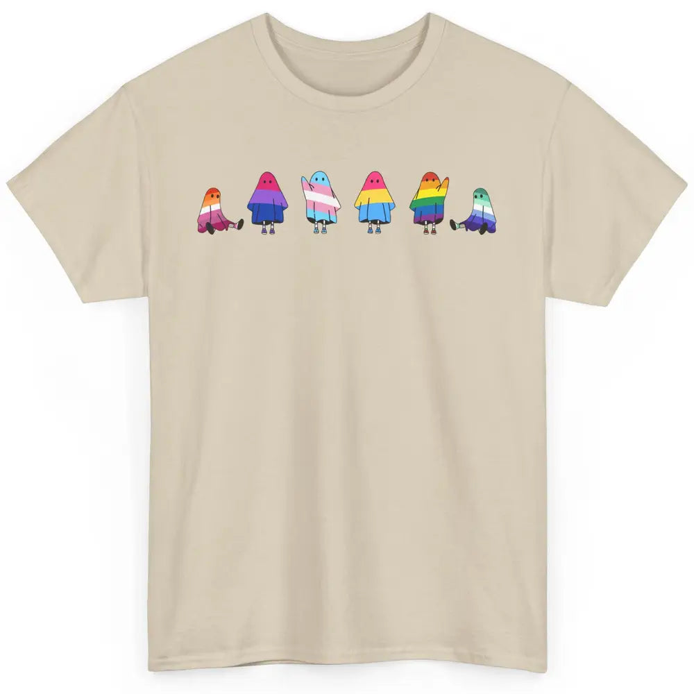 Cute Gay Baby Ghosts Spooky LGBTQ Lesbian Gay Pride Month Classic Unisex T-Shirt