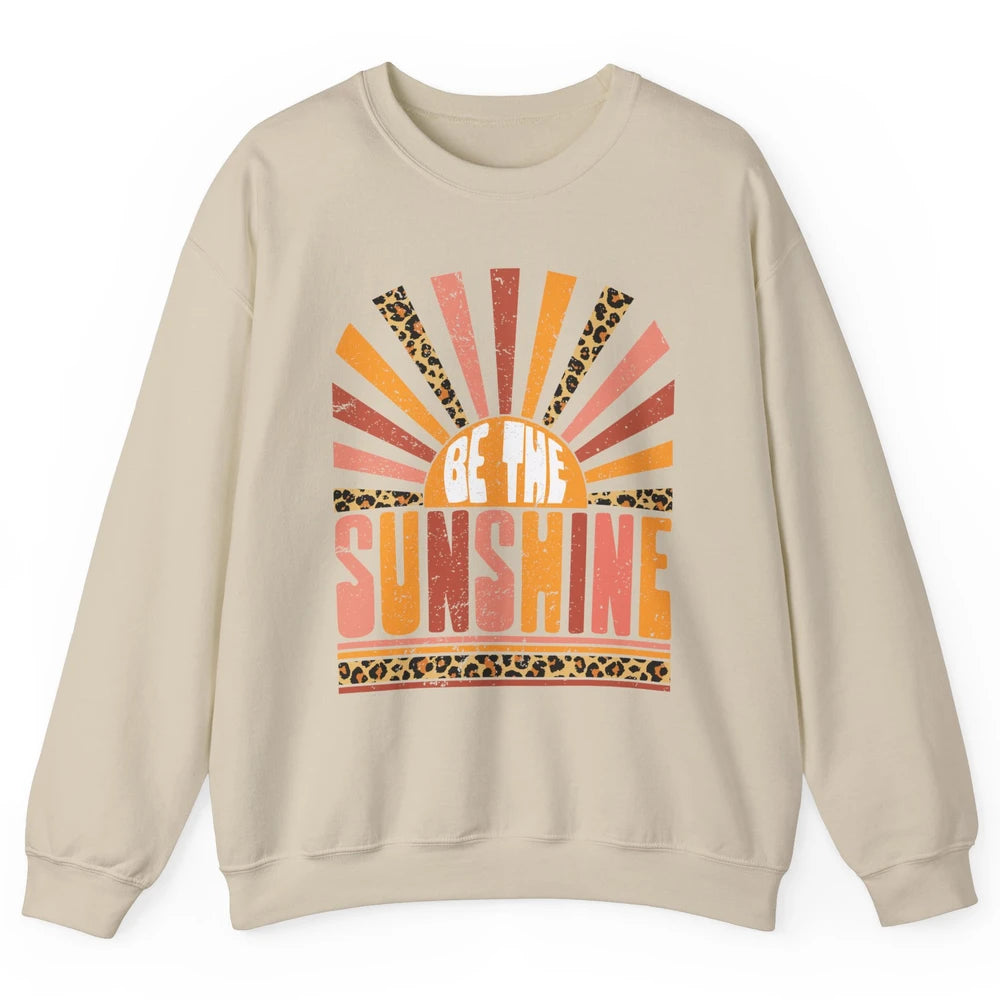 Be The Sunshine Retro Leopard Sun Vintage Summer Vacation Unisex Crewneck Sweatshirt