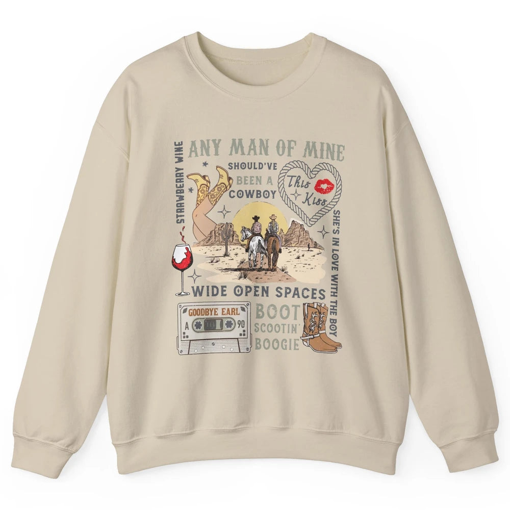 Vintage Western 90s Country Music Retro Cowboy Cowgirl Gift Unisex Crewneck Sweatshirt