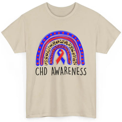 CHD Congenital Heart Disease Awareness Leopard Rainbow Gift Classic Unisex T-Shirt