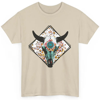 Aztec Heifer Steer Cow Skull Cowboy Gemstone Leopard Vintage Classic Unisex T-Shirt