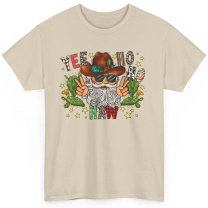 Leopard Santa Cowboy Yee Ho Haw Christmas Western Country Classic Unisex T-Shirt