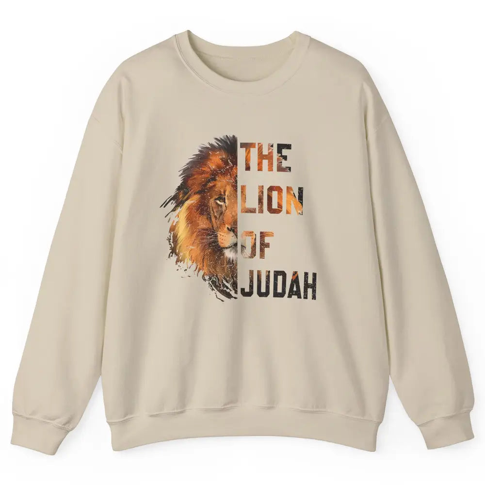 Yeshua Lion Of Judah Bible Verse Christian Faith Religious Unisex Crewneck Sweatshirt