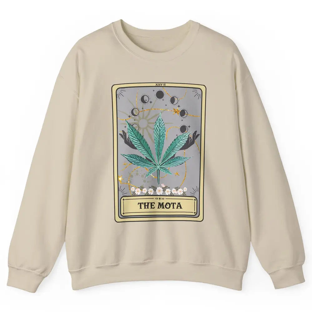 Vintage Weed The Mota Tarot Card Weed Cannabis Marijuana Unisex Crewneck Sweatshirt