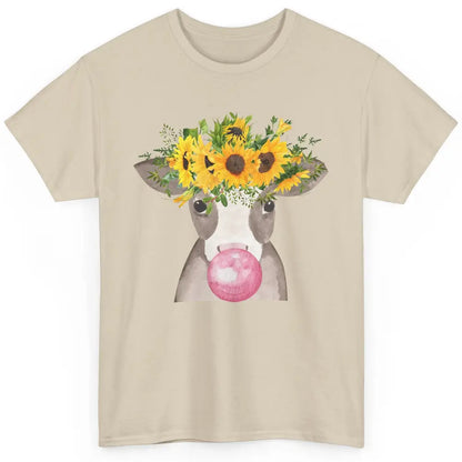 Sunflower Cow Bubble Gum Not In The Mood Western Farm Animal Classic Unisex T-Shirt