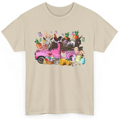 Easter Farm Truck With Easter Eggs Basket Animal Bunny Ears Classic Unisex T-Shirt