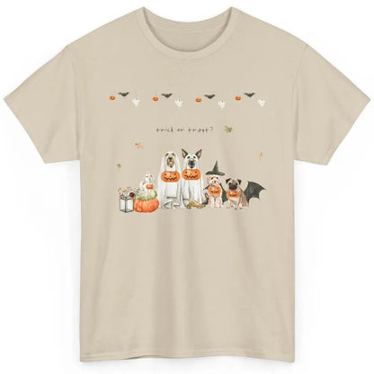 Funny Basset Hound Beagle Pug Ghost Pumpkin Halloween Fall Classic Unisex T-Shirt