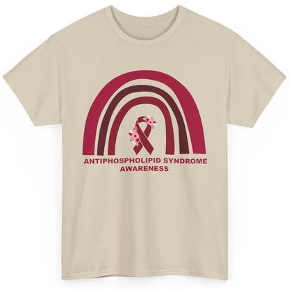 Antiphospholipid Syndrome Awareness APS Burgundy Rainbow Classic Unisex T-Shirt