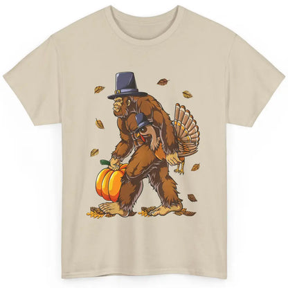 Bigfoot Pilgrim Hat Turkey Thanksgiving Funny Turkey Autumn Classic Unisex T-Shirt