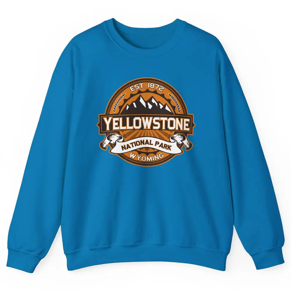 Yellowstone National Park Wyoming Golden Mountains Vintage Unisex Crewneck Sweatshirt