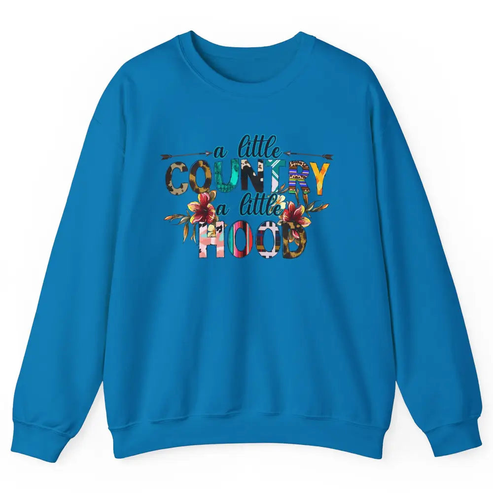 A Little Hood A Little Country Turquoise Western Country Unisex Crewneck Sweatshirt