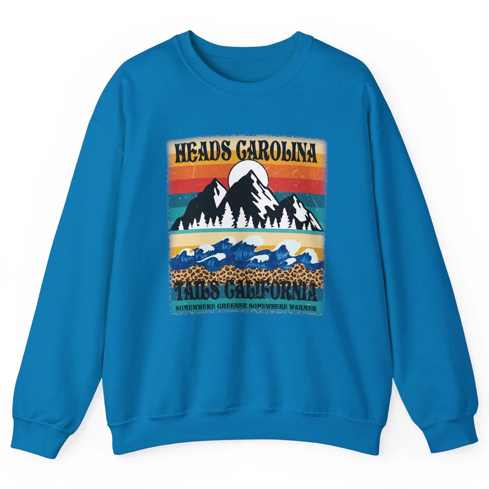 Vintage Heads Carolina Tail California Summer Beach Mountain Unisex Crewneck Sweatshirt