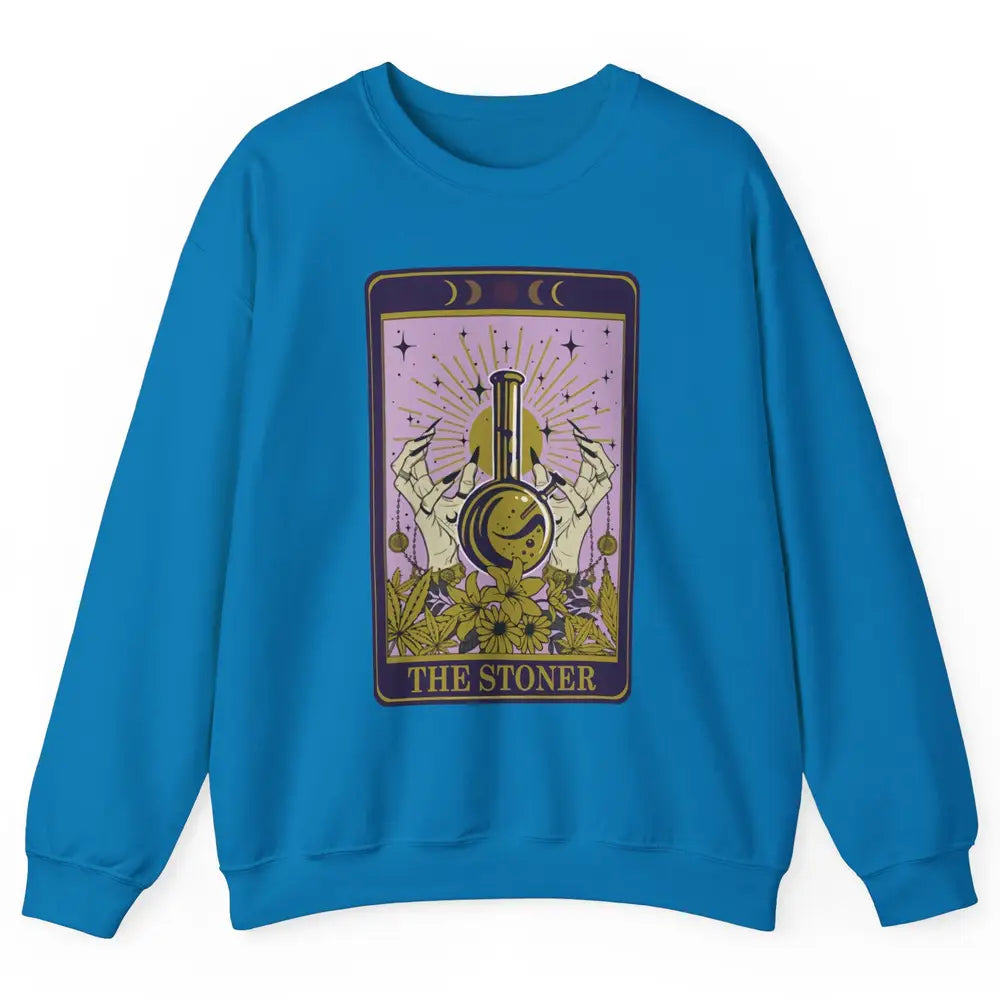 Vintage Witch The Stoner Tarot Card Weed Cannabis Marijuana Unisex Crewneck Sweatshirt