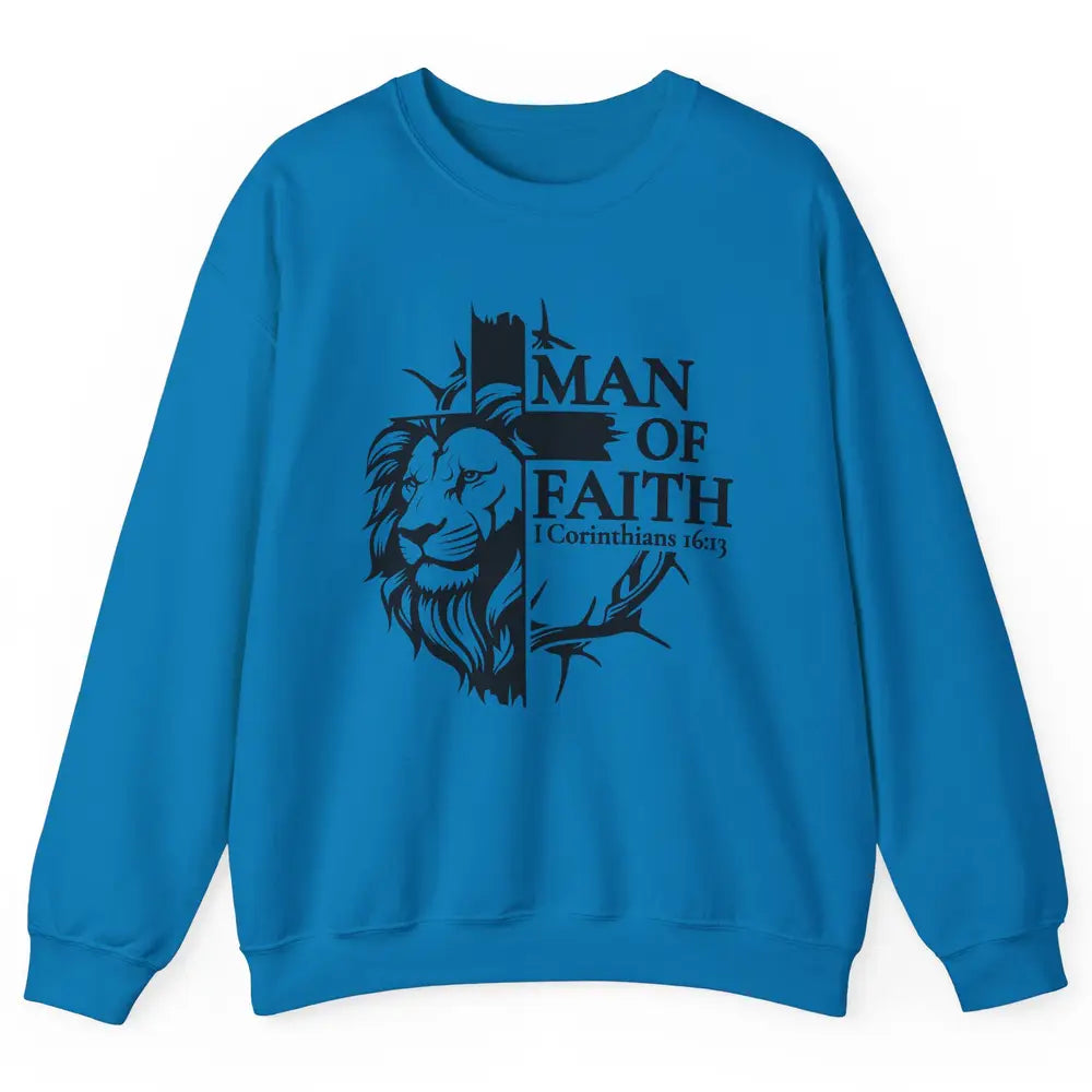 Yeshua Lion Of Judah Man Of Faith Bible Christian Religious Unisex Crewneck Sweatshirt