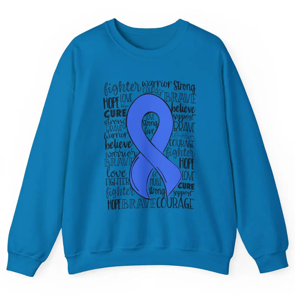 Syringomyelia Awareness Blue Ribbon Hope Love Cure Unisex Crewneck Sweatshirt