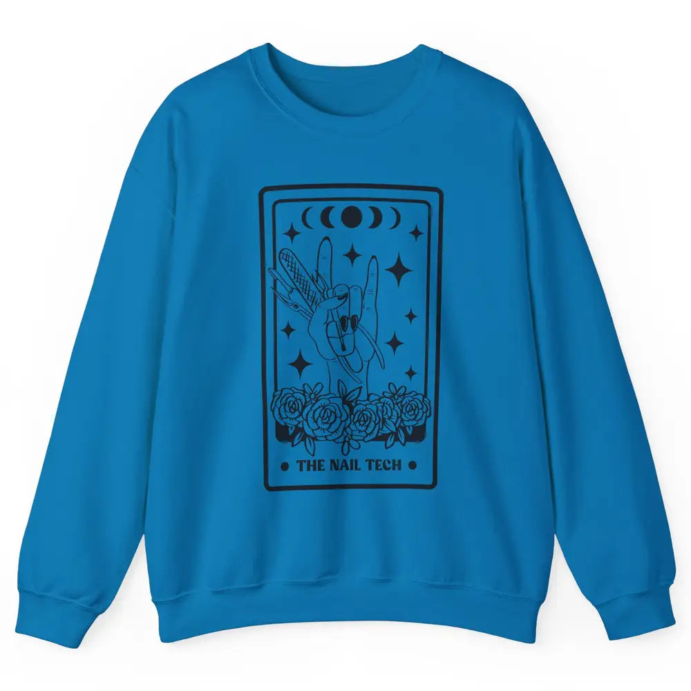 The Nail Tech Tarot Card Beautician Nail Boss Cosmetology Unisex Crewneck Sweatshirt