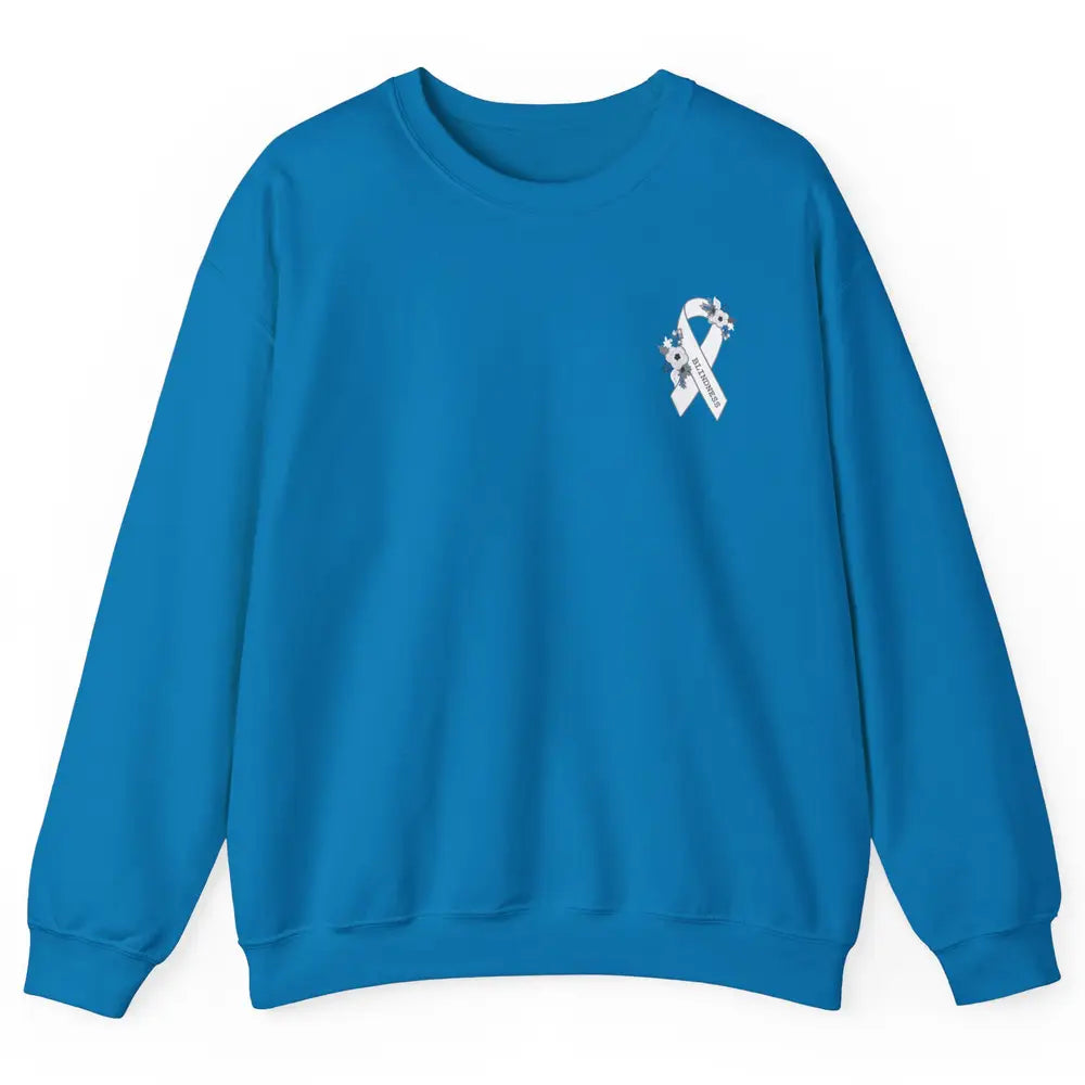 Blindness Awareness Floral White Gray Ribbon Blind Support Unisex Crewneck Sweatshirt