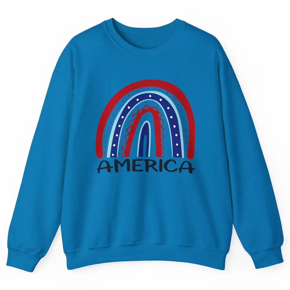 US Flag America Rainbow July 4th American Patriots Gift Unisex Crewneck Sweatshirt