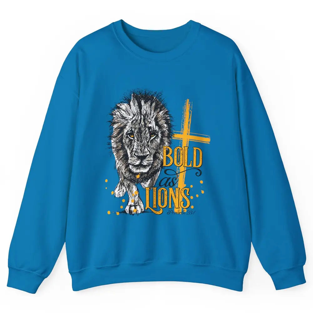 Bold As Lion Of Judah Bible Verse Christian Faith Religious Unisex Crewneck Sweatshirt