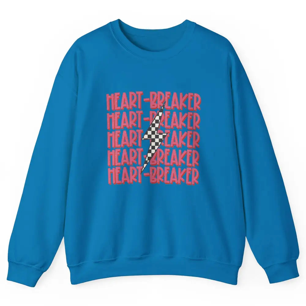 Anti Valentines Day Funny Heartbreaker Thunder Light Boho Unisex Crewneck Sweatshirt