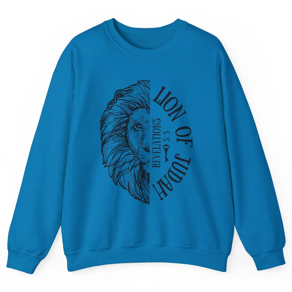 Yeshua Lion Of Judah Bible Verse Christian Faith Religious Unisex Crewneck Sweatshirt