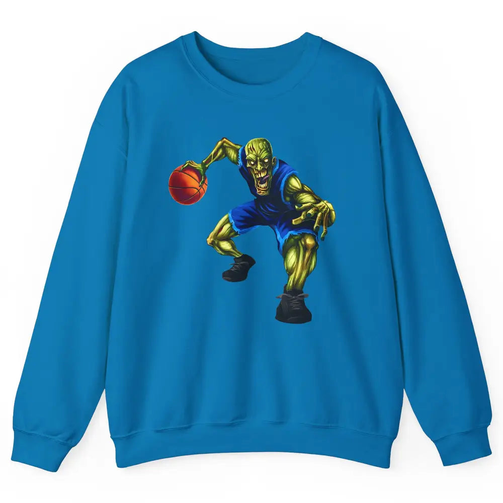 Zombie Basketball Halloween Basketball Players Scary Costume Unisex Crewneck Sweatshirt