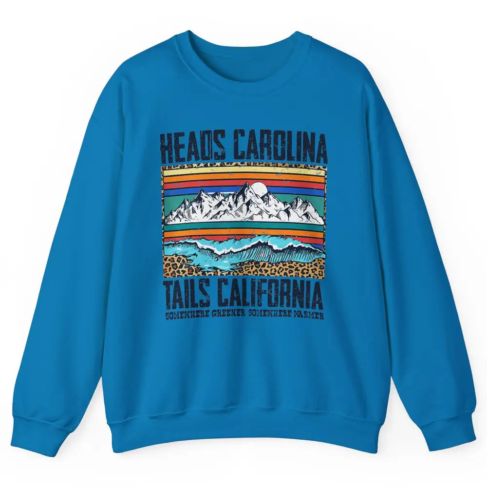 Vintage Heads Carolina Tail California Beach Summer Travel Unisex Crewneck Sweatshirt