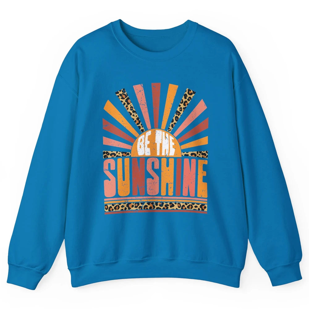 Be The Sunshine Retro Leopard Sun Vintage Summer Vacation Unisex Crewneck Sweatshirt