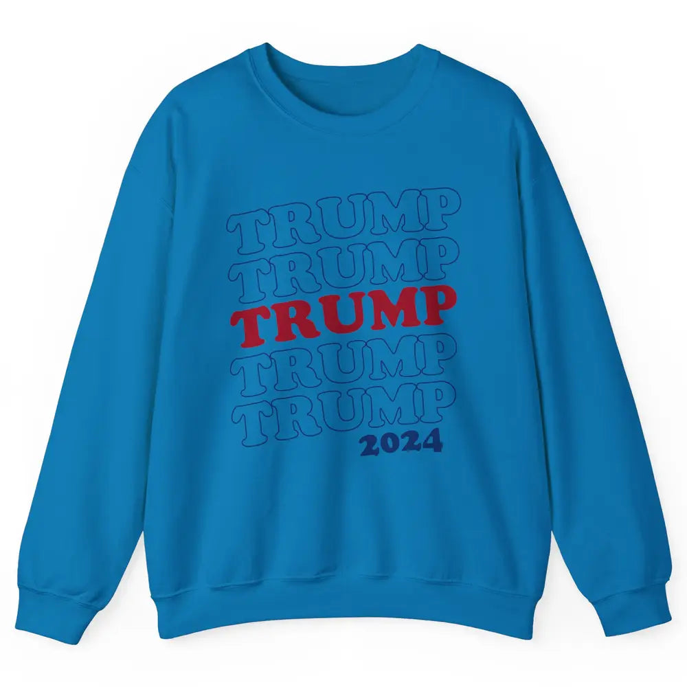 Trump 2024 Election MAGA I'll Be Back US Flag Trump Support Unisex Crewneck Sweatshirt