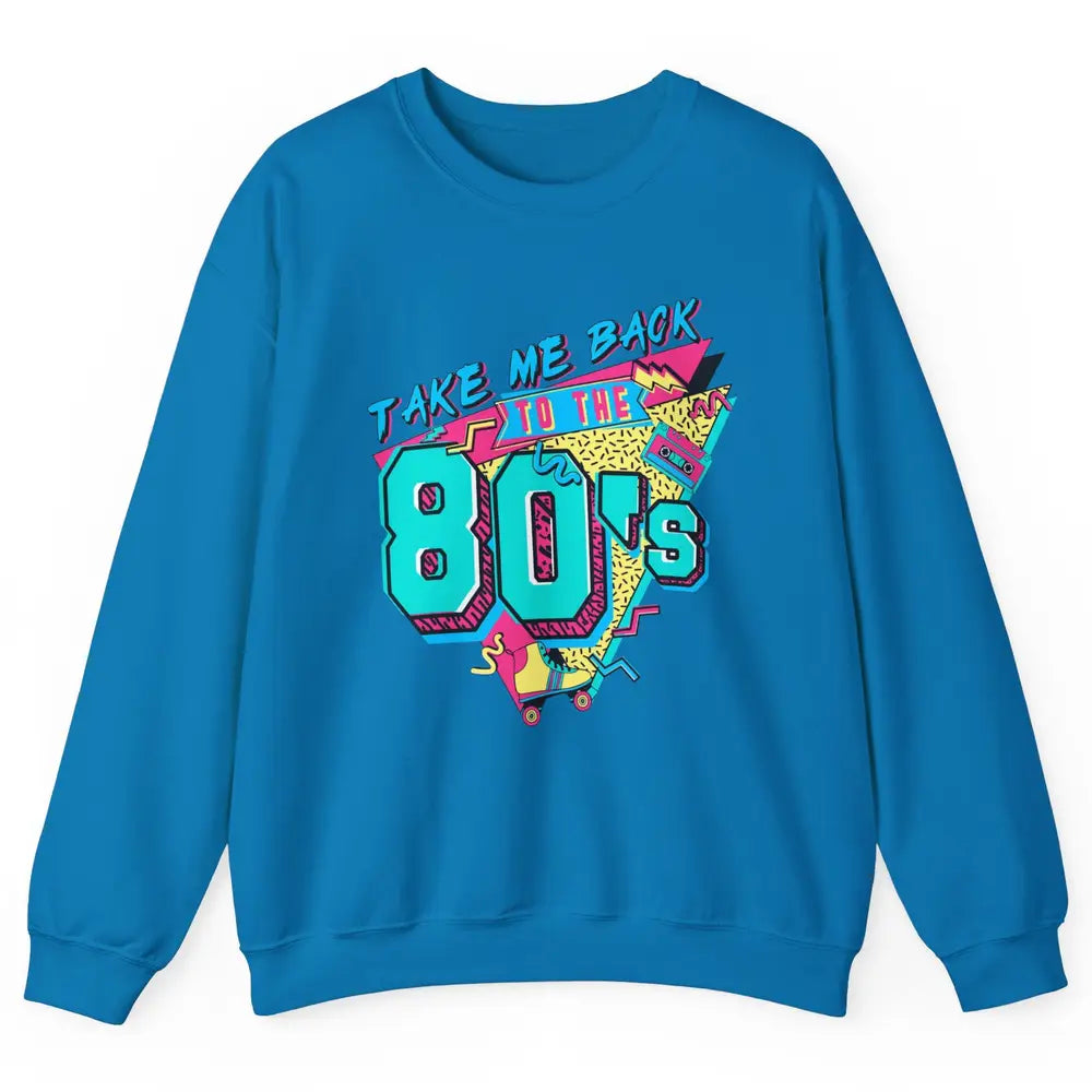 Vintage Take Me Back To The 80s Cassette Retro Rainbow Child Unisex Crewneck Sweatshirt