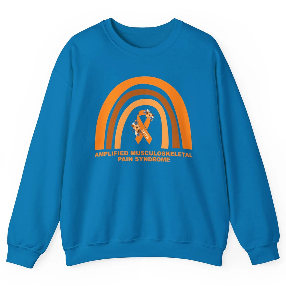 Amplified Musculoskeletal Pain Syndrome AMPS Orange Rainbow Unisex Crewneck Sweatshirt