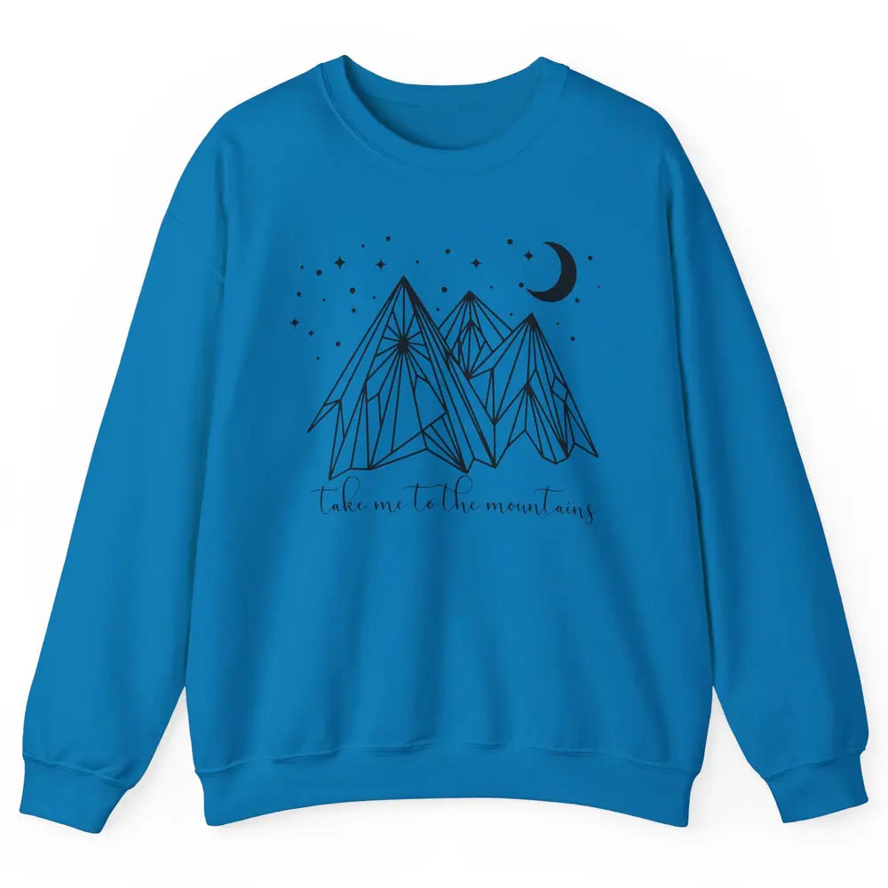 Take Me to the Mountains Boho Hiking Camping Outdoor Gift Unisex Crewneck Sweatshirt