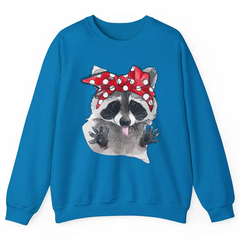 Bandana Racoon Baby Trashed Racoon Panda Lovers Gift Unisex Crewneck Sweatshirt