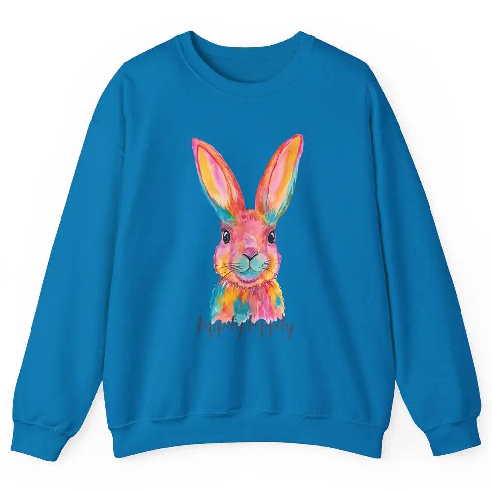 Watercolor Hippity Hoppity Bunny Dance Easter Rabbit Hip Hop Unisex Crewneck Sweatshirt