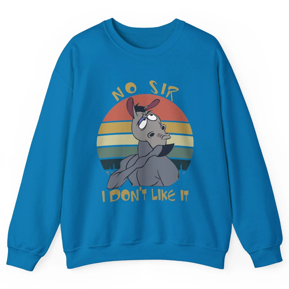 Vintage Llama No Sir I Don't Like It Funny Sarcastic Gift Unisex Crewneck Sweatshirt