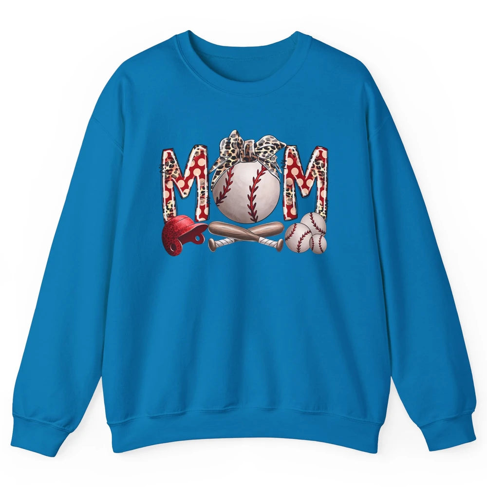 Baseball Mom Leopard Bandana Mom Love Baseball Mother's Day Unisex Crewneck Sweatshirt