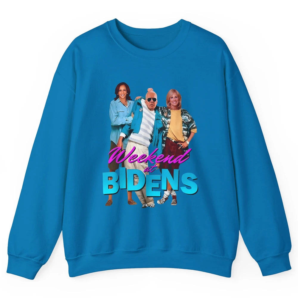 Weekend At Biden's Funny Joe Biden Anti Liberals Anti Biden Unisex Crewneck Sweatshirt