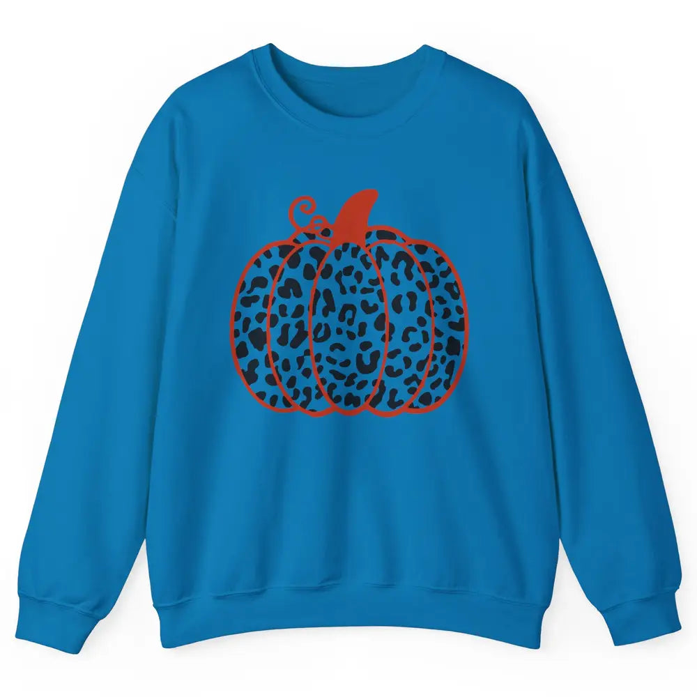 Pumpkin Leopard Fall Autumn Cheetah Pumpkin Thanksgiving Unisex Crewneck Sweatshirt