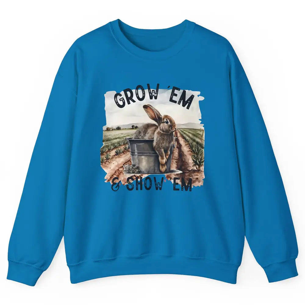 Baby Rabbit On The Farm Grow Em Show Em Western Farm Life Unisex Crewneck Sweatshirt