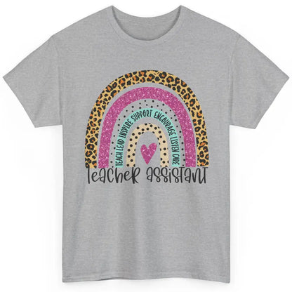 Teacher Assistant Leopard Rainbow Teacher Appreciation Gift Classic Unisex T-Shirt