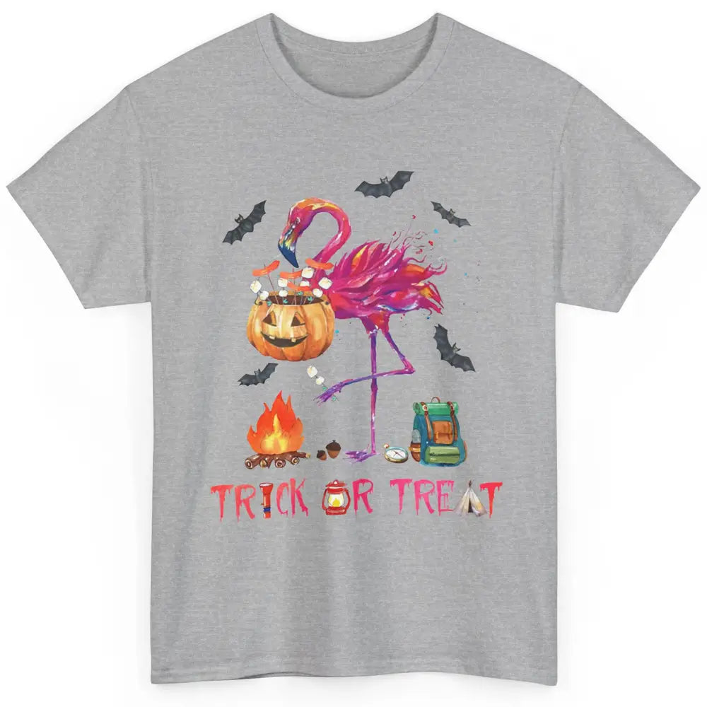 Flamingo Trick or Treat Halloween Camping Lovers Gift Classic Unisex T-Shirt