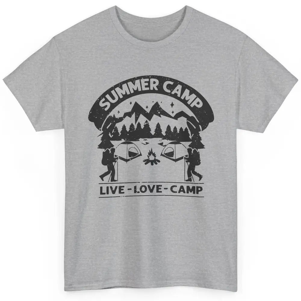 Summer Camp Live Love Camp Vacation Camping Hiking Retro Classic Unisex T-Shirt