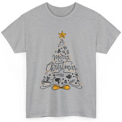 Funny Sewing Merry Christmas Tree Quilting Symbols Christmas Classic Unisex T-Shirt