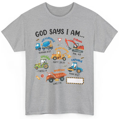 Construction Boy Christian God Say I'm Bible Verse Religious Classic Unisex T-Shirt