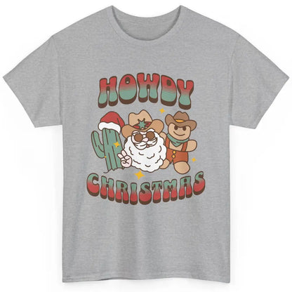 Merry Christmas Gingerbread Cowboy Xmas Santa Cactus Western Classic Unisex T-Shirt