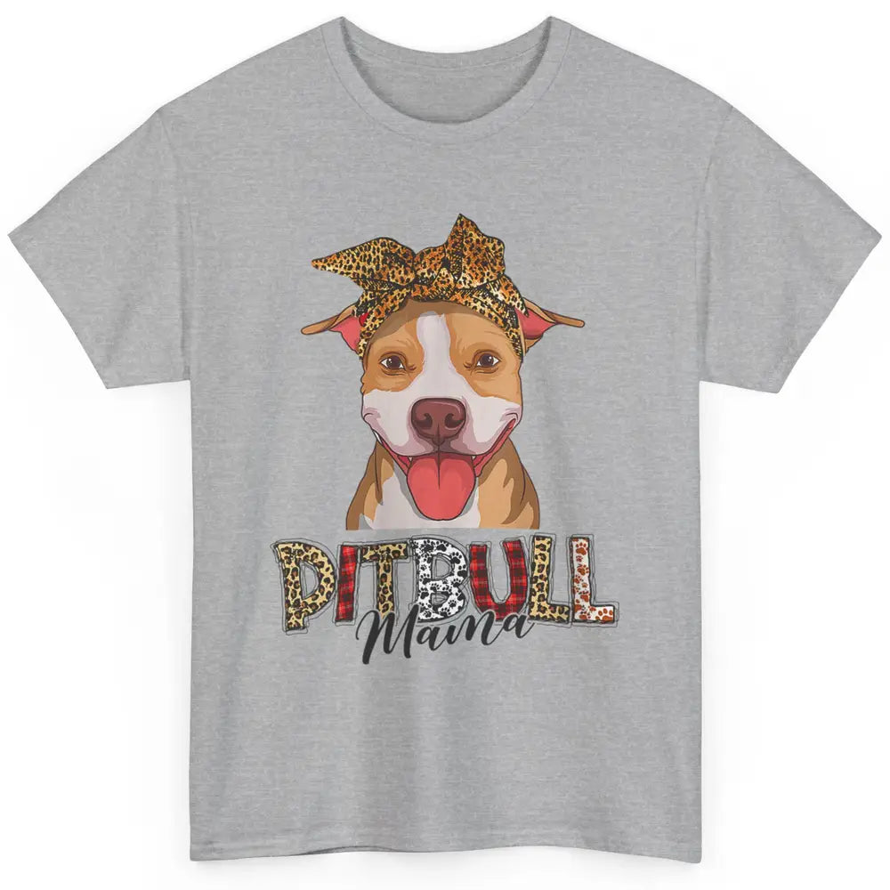 Cute Pitbull Mama Leopard Mothers Day Funny Pittie Women Dog Classic Unisex T-Shirt